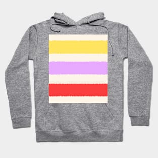 Red, Yellow and Purple Wide Stripes Hoodie